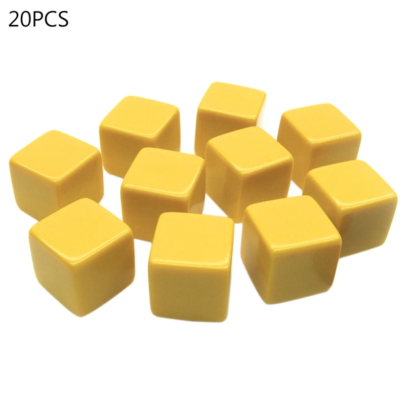 

20pcs 16mm Dice Square Corner Blank Dice DIY Engravable Dice 6 Sided Poker Gambling Dice Board Game Teaching Dice W0YB