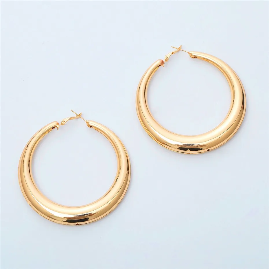 Ingemark Punk Big Size Hoop Earrings Brincos Accessories Party Exaggerated Gold Color Copper Round Circle Earrings Women Jewelry