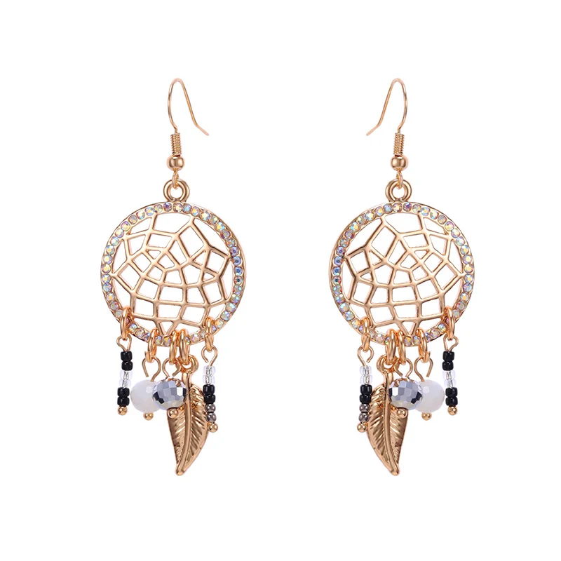 Богемный Золотой Ловец снов искусственная кожа для женщин индийские ювелирные