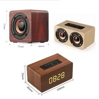 wooden square bluetooth speaker portable wireless subwoofer sound system stereo music surround waterproof outdoor loudspeaker