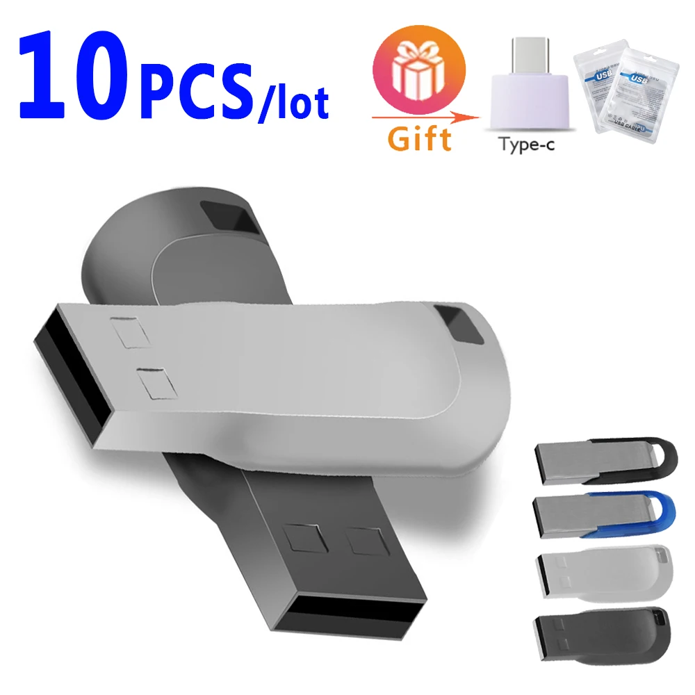 

10pcs/lot Usb 2.0 Pendrive 16gb 8gb 4gb Flash Usb Stick Pen Drive 32GB Metal USB Flash Drive 64GB 128GB Metal Memoria Usb Stick