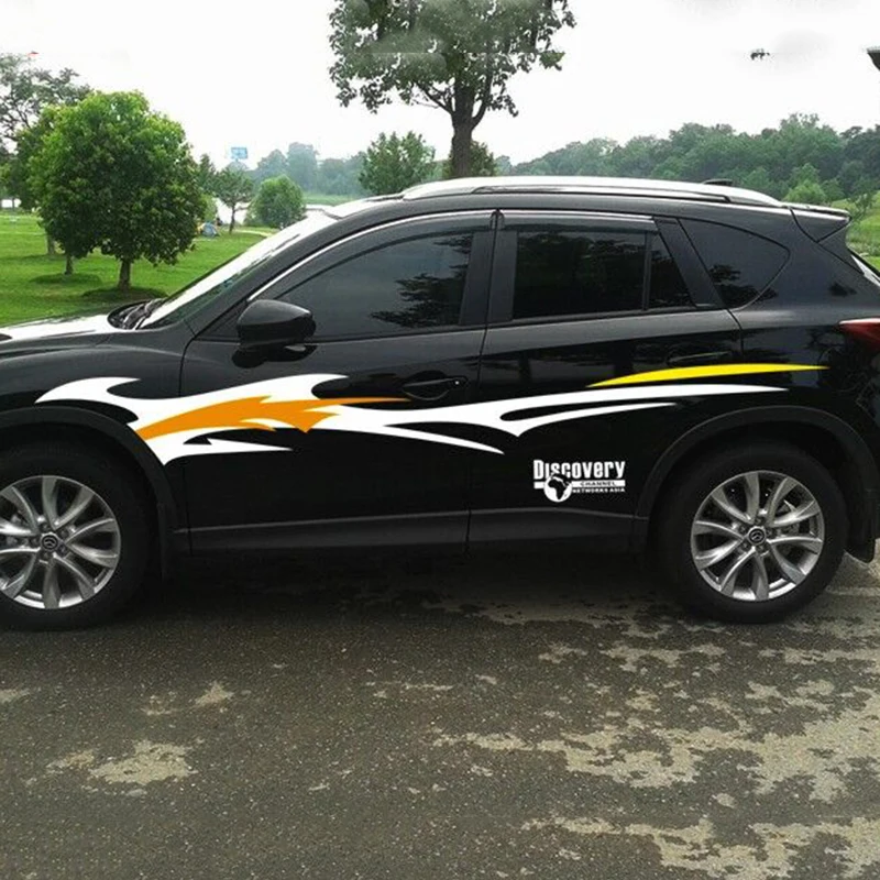 Двусторонние виниловые наклейки Flame Totem для автомобиля на всю талию хороший