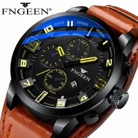quartz watch new luxury men outdoor mens watches sport watch chronograph wristwatch clock leather wrist watches 2022