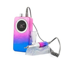 gradient color nail drill cordless 35000rpm electric nail polisher sander rechargeable brushless motor nail drilling gel remover