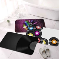 cd music console printed flannel floor mat bathroom decor carpet non slip for living room kitchen welcome doormat