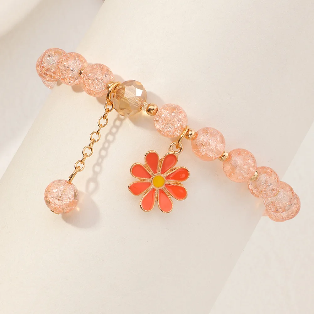 

FIMAODZ Boho Daisy Bracelet Charm Flower Beaded Bracelets for Women Girl Wristband Jewelry