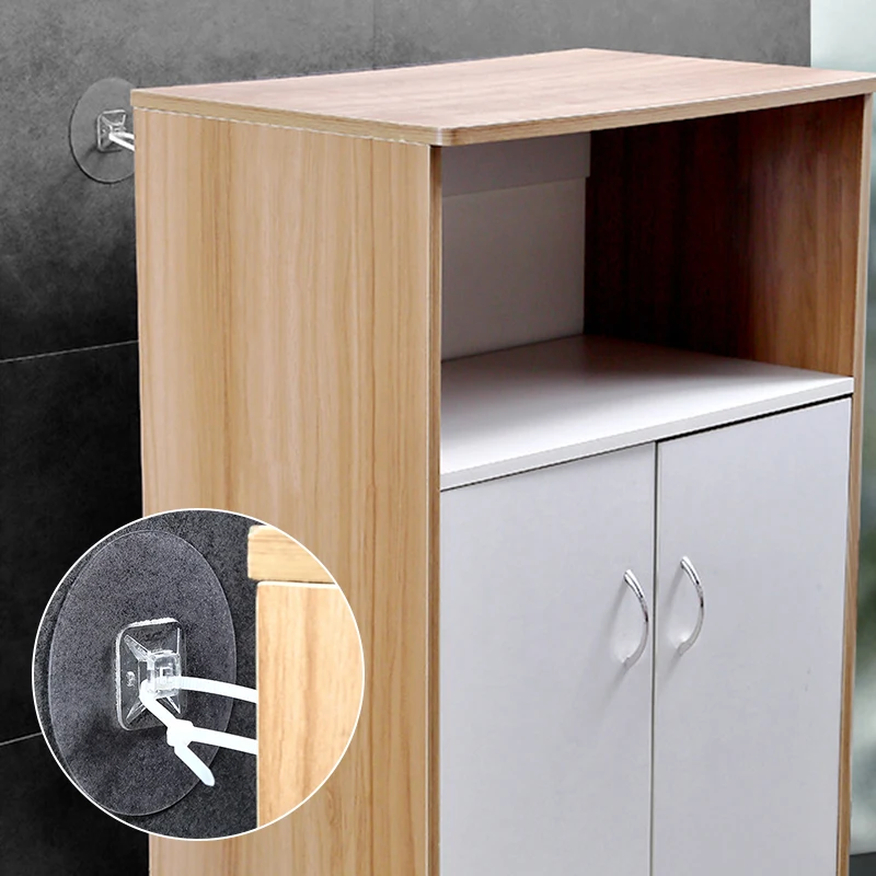 

2pcs Punch-free Child Protection Fixture Cabinet Anti-falling Frame Anti-dropping Fixture Wall Tie Line Non-marking Strong Patch