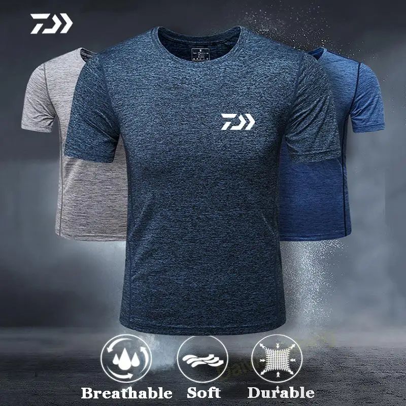 

2021 Daiwa Summer Fishing Jersey Shirt Quick Dry Breathable Soft Solid Durable Fishing Shirts Outdoor Sports Hiking Camping