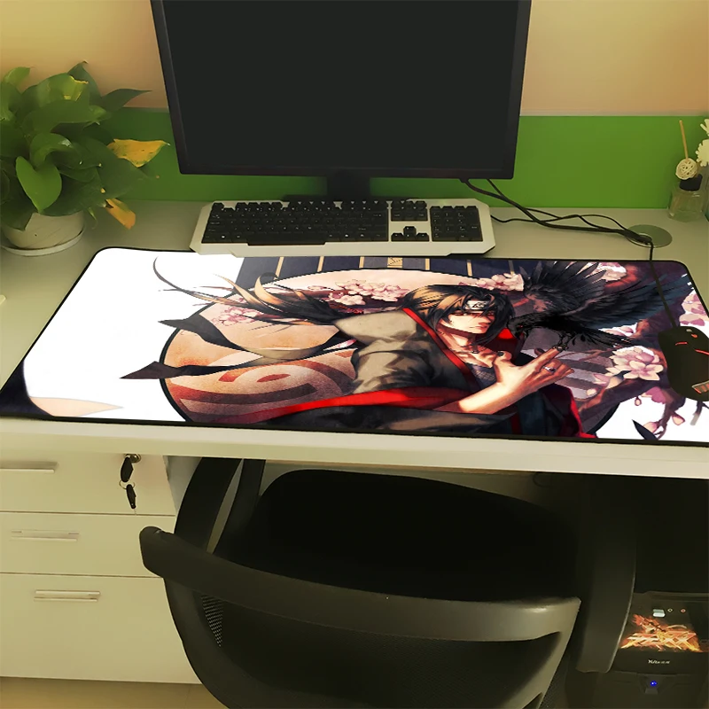 Коврик для мыши XGZ Youth Anime большой размер черный зажим Шаринган Itachi Настольный
