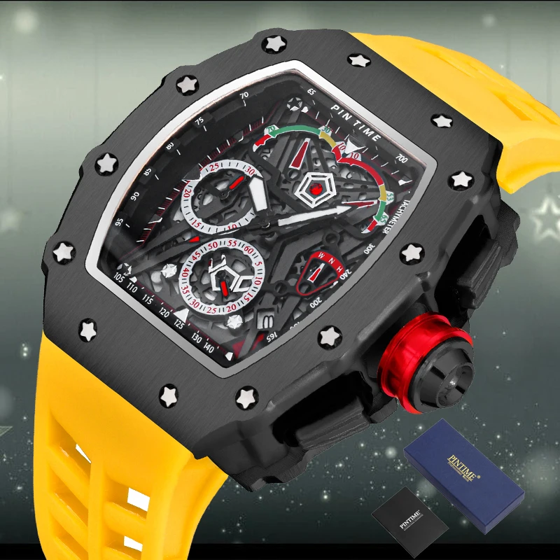 Часы наручные мужские с хронографом крутые спортивные в стиле хип хоп роскошные