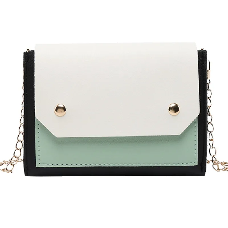 Женская сумка мессенджер с клиньями и откидным клапаном мини цепочки сумки