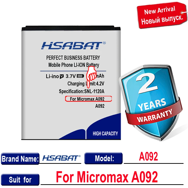HSABAT 0 цикл 2100 мАч аккумулятор для Micromax A092 высококачественный Сменный мобильного