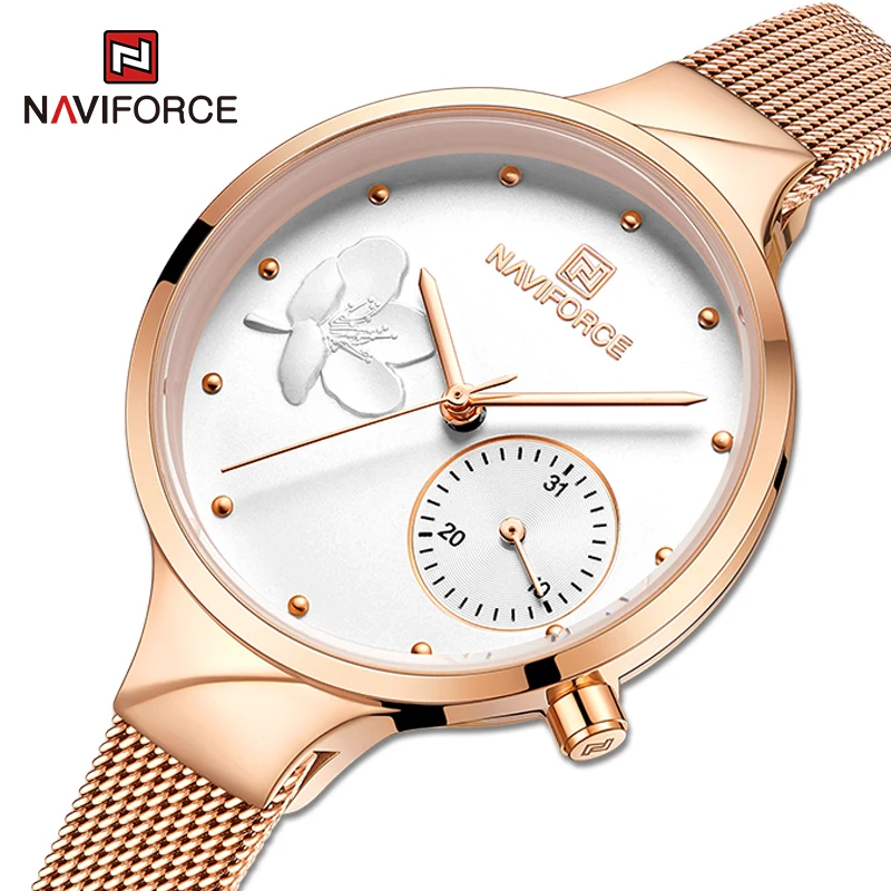 Часы наручные NAVIFORCE женские кварцевые модные роскошные элегантные