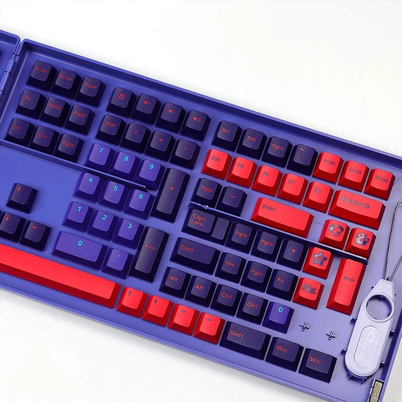 AKKO Neon Full Keycaps Set Cherry Profile PBT Keyboard Keycap Mechanical Keyboard Key Cap Double Shot Compatible MX Switches 157
