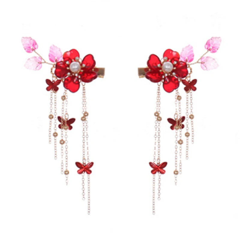 

Antique Side Clip Little Princess Hanfu With Headdress Step Shake Ribbons Tassel Female Ancient Costume Hair Accessories