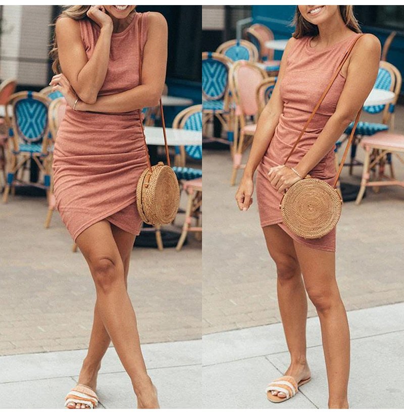 Женское облегающее мини-платье ZOGAA черное асимметричное платье с рюшами