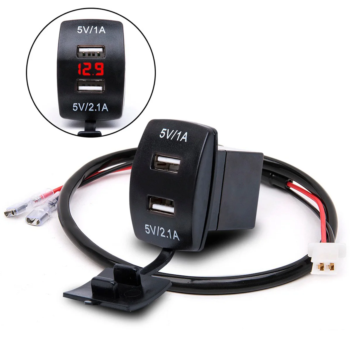 Двойной USB Arc Форма цифровой дисплей автомобильное зарядное устройство 5 V/3.1A