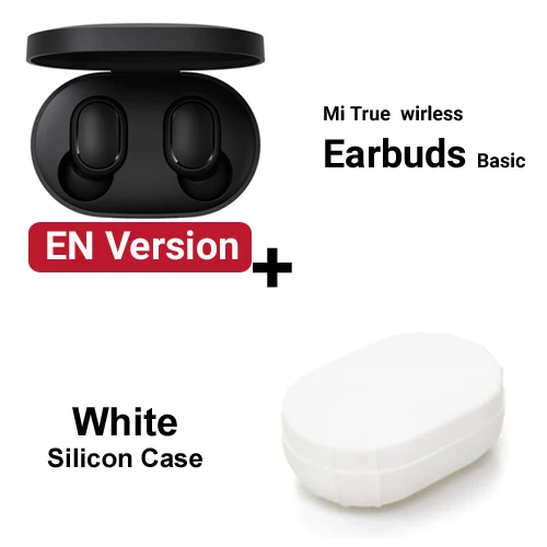 EN add white case Оригинальные Xiaomi mi наушники Red mi AirDots TWS Bluetooth 5,0, беспроводные стерео наушники с шумоподавлением, наушники mi C, глобальная версия - Цвет: EN add white case