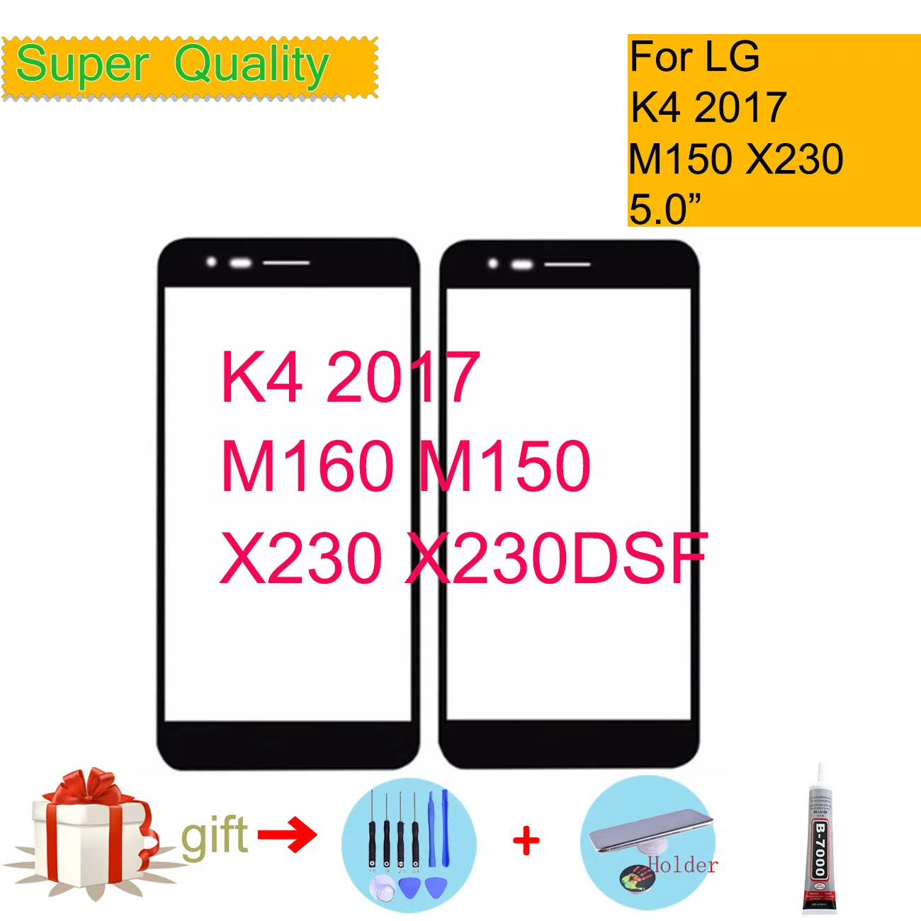 Для LG K4 2017 Phoenix 3 M150 M160 X230 сенсорный экран передняя стеклянная панель переднее