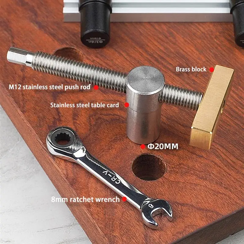 

Зажим для столярного стола, быстрая фиксация, латунный зажим, клещи для отверстий 19/20 мм, столярные скамейки, столярные инструменты