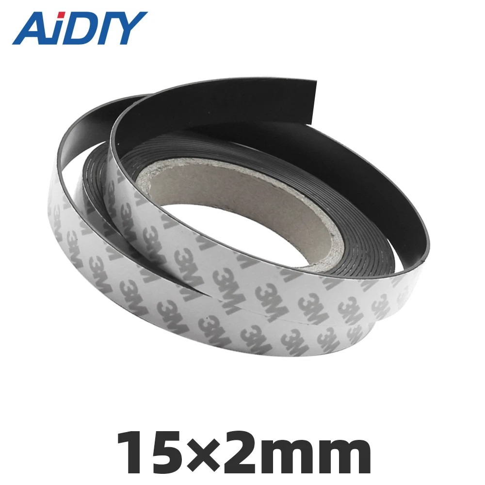 Aidiy 1 метр резиновый магнит 15 × 2 мм сильная самоклеющаяся гибкая магнитная лента