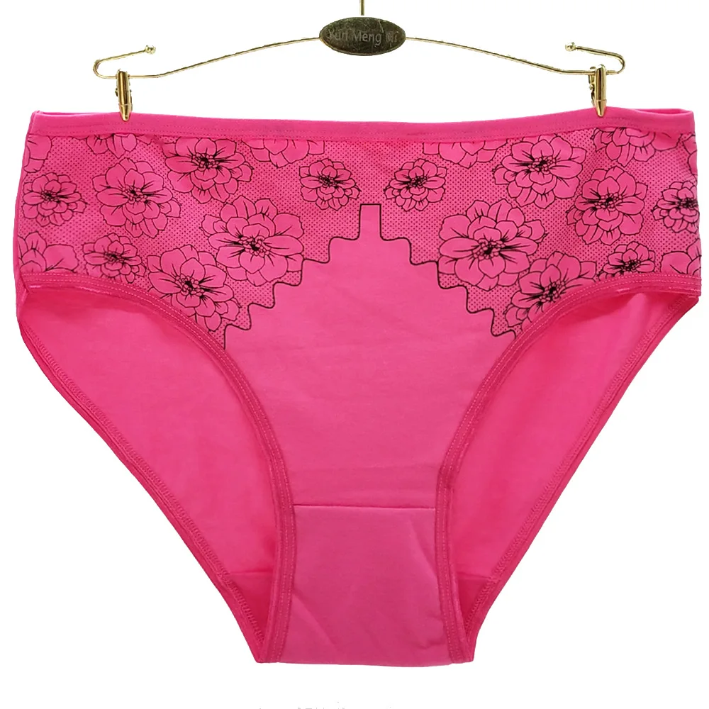 

6 Pcs/set Womens Cotton Print Briefs Sexy Big Size Panties High Rise Women Underwear Cotton Lingerie 2XL 3XL 4XL