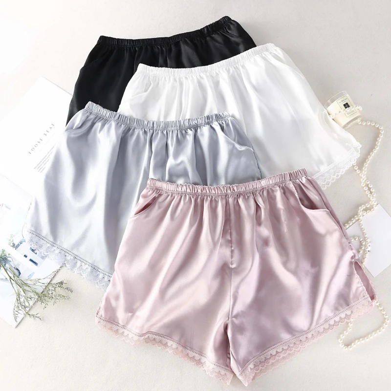 3 шт. женские кружевные эластичные шорты из искусственного шелка | Женская одежда