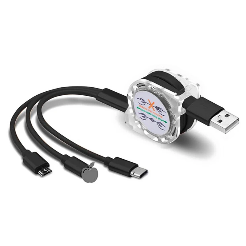 Выдвижной зарядный кабель с несколькими USB-портами Шнур Micro USB Type-C для Samsung