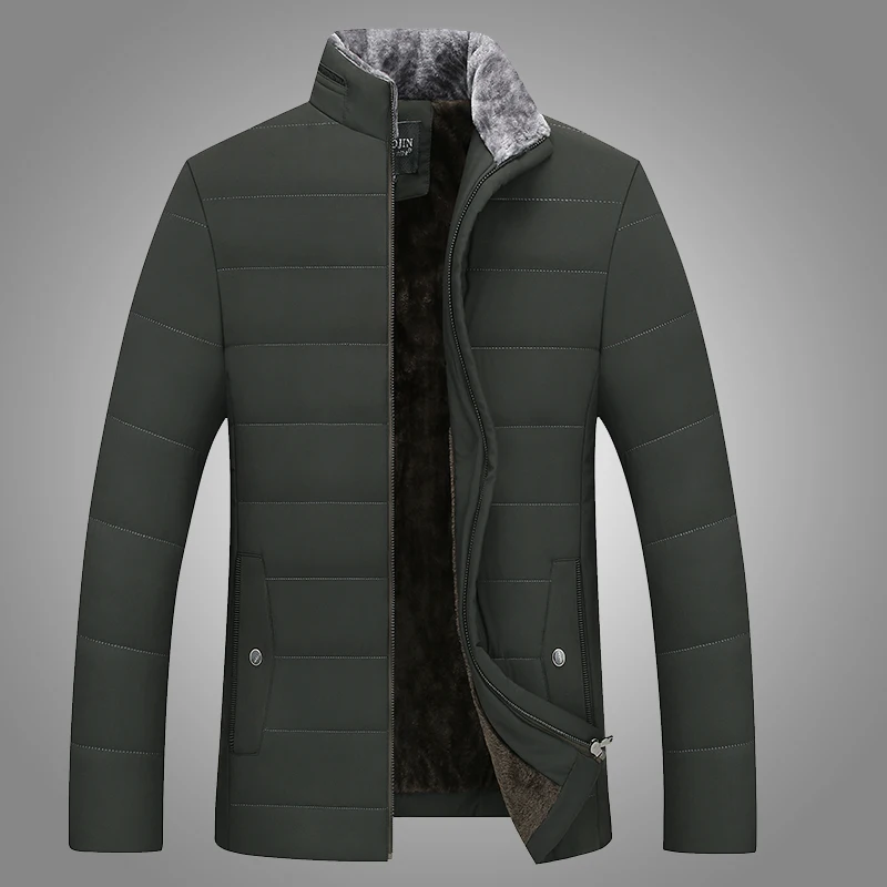 Теплая толстая зимняя мужская куртка повседневная одежда с воротником-стойкой