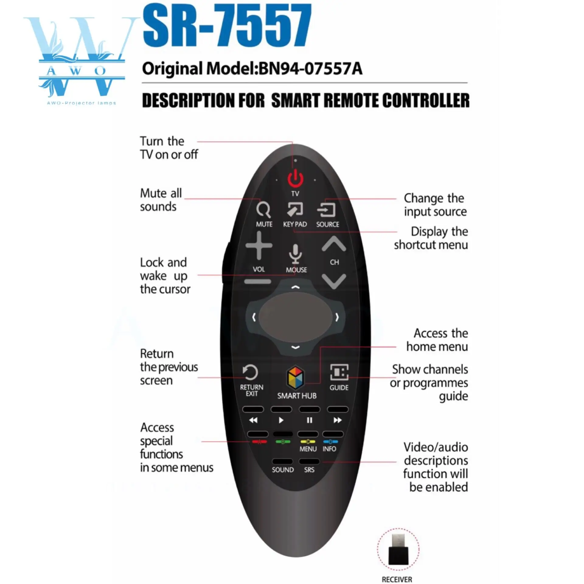 Пульт дистанционного управления C для samsung Смарт ТВ BN59-01185D BN59-01184D BN59-01182D BN59-01181D BN94-07557A BN59-01185A