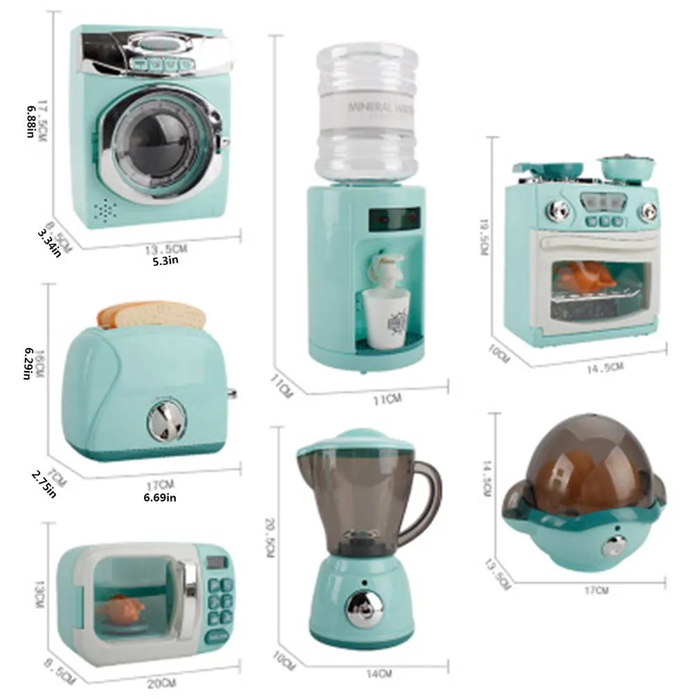 

Mini Size Household Appliances Kitchen Toys Children Pretend Play Kitchen Accessories Toy Toaster Cooker Toys for Girls