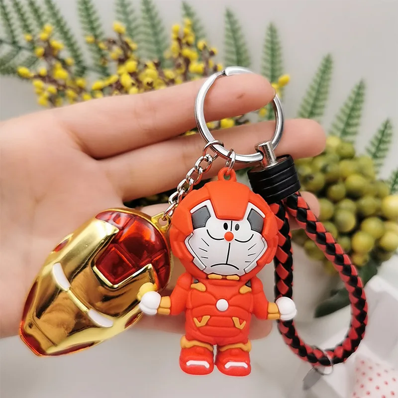 

Cartoon Captain Pokonyan Cat Keychains Cute Captain Doraemon Key Chain Children Bag Pendant Keyring Gifts Student Lovers Gift
