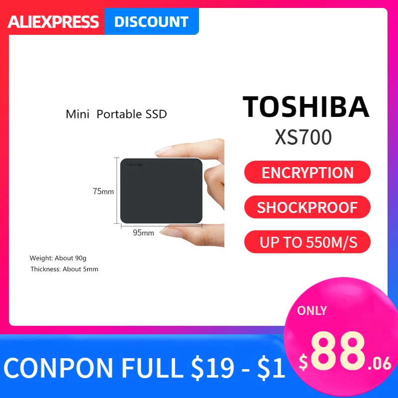 Toshiba XS700 зашифрованный SSD 480 ГБ 960 USB 3 1 высокоскоростной мобильный жесткий диск Type C
