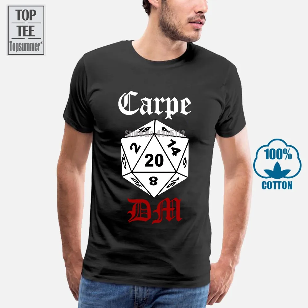Custom Tops Dnd T Shirt Discount Dice Print Men T-Shirts Carpe Dm 2 Hip Hop Summer/Autumn Tees O Neck Gamer D20 Clothes