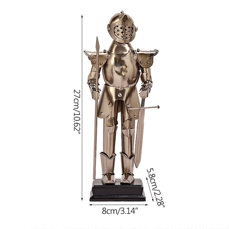 Antique Roman Armor Soldier Wrought Iron Model Sculpture Home Decoration Figurines Retro Ornaments Crafts Boys Gifts | Дом и сад
