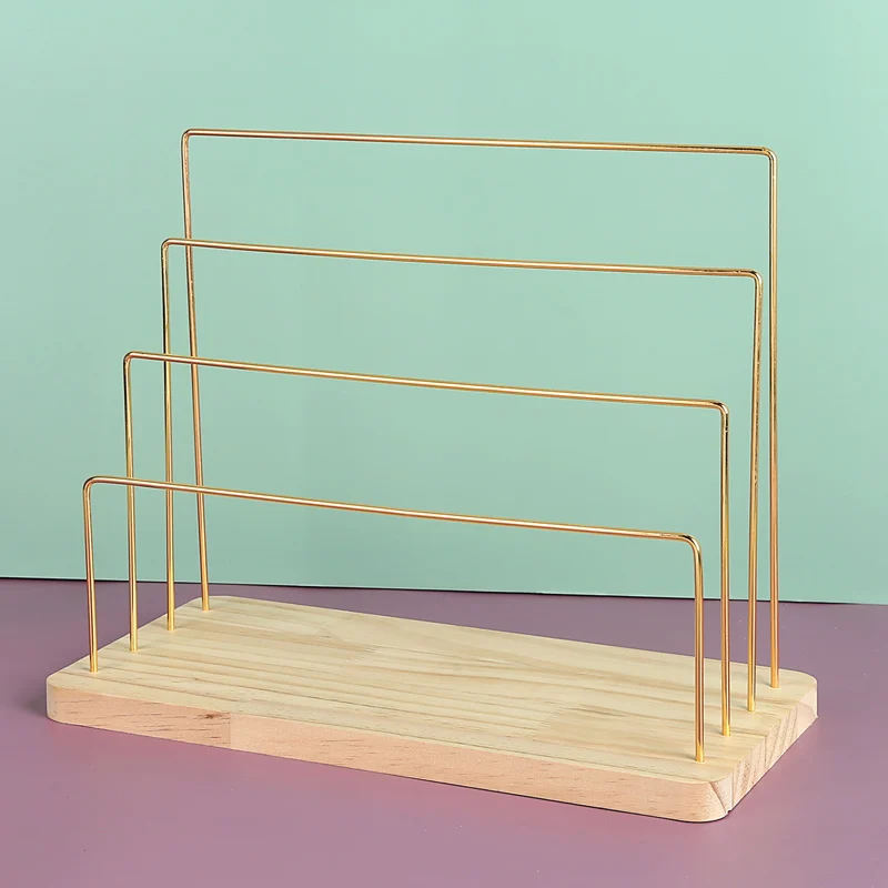 

Wooden metal earring stand shelf necklace holder jewelry organizer display for bracelet hair accessories keychain case hanger