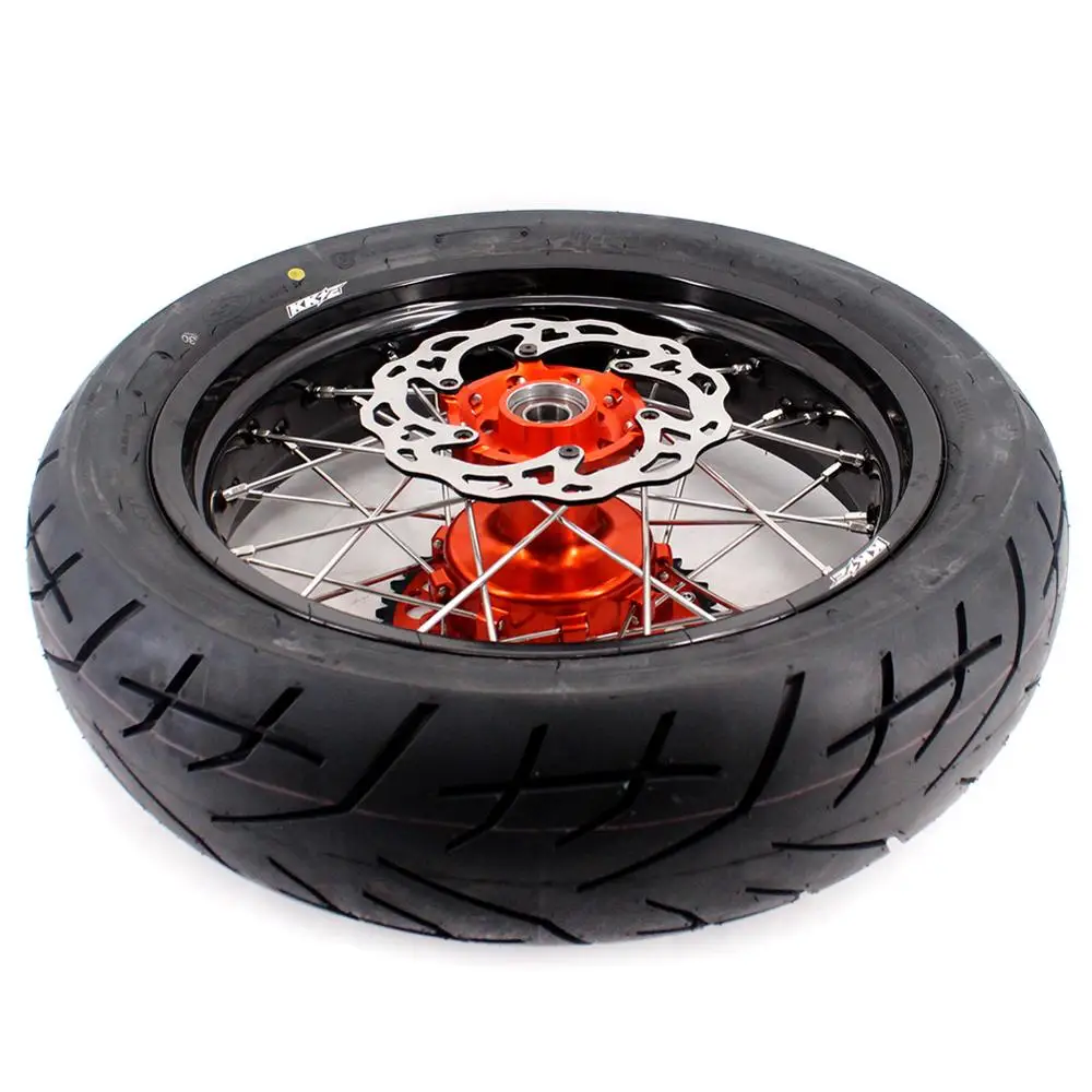 KKE 3 5/5 0 17 дюймов Набор шин CST Super moto Cush для KTM 690 SMC 2007 2011 Supermotard Rim алюминиевые
