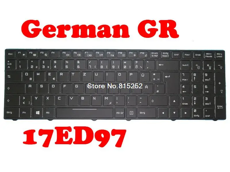 

Laptop Keyboard For SKIKK 17ED97 With Frame New Black German GR With Backlit