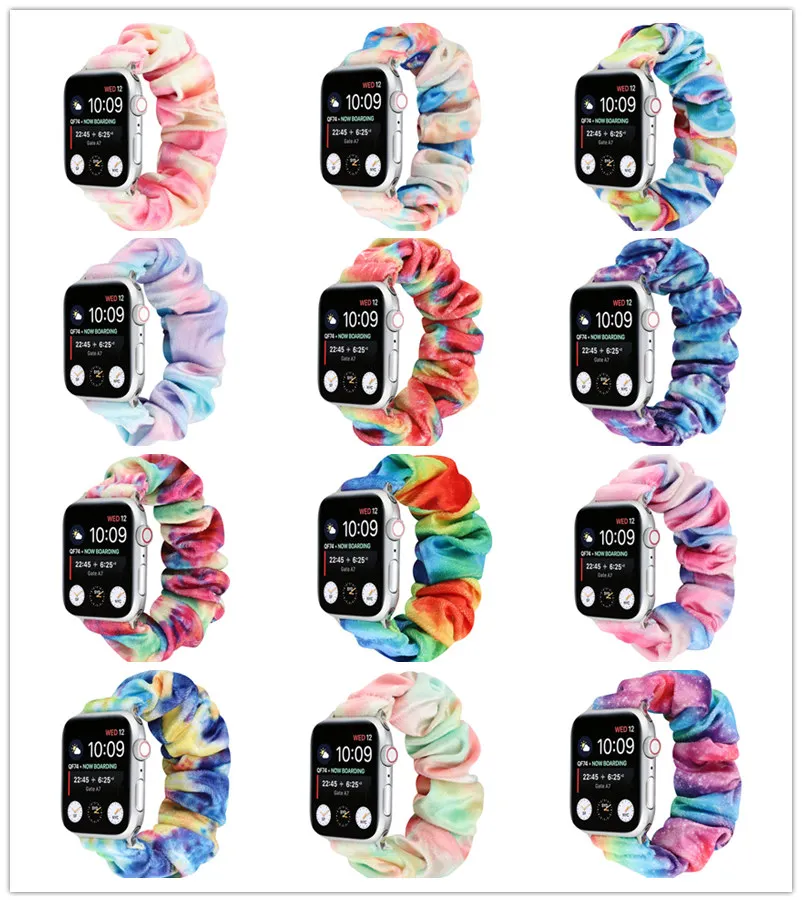 

Для Apple Watch, версии 6 5 4 3 2 SE мягкая резинка для волос из Повседневный Спортивный бесшовный ремешок на запястье наручные часы ремешок