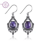 Женские серебряные серьги с лунным камнем 8 х10 мм