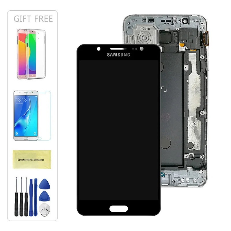 Black With Frame На тонкопленочных транзисторах на тонкоплёночных транзисторах J710 ЖК-дисплей для samsung Galaxy J7 J710FN J710F J710M J710Y J710G J710H кодирующий преобразователь сенсорного экрана в сборе рамка для кнопки «Домой» - Цвет: Black With Frame