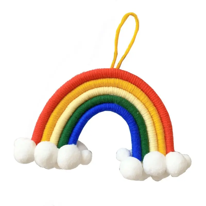 

Nordic Home Decoration Rainbow Handmade Weaving Ornament Kid Room Wall Hanging Photo Props