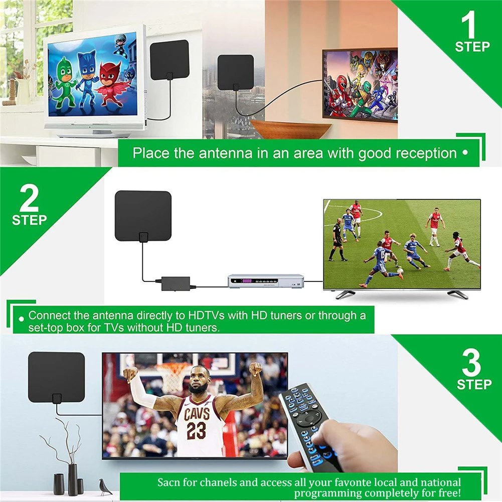 Телевизионная антенна 4K 1080P усилитель сигнала HD Digital TV для помещений диапазон 330