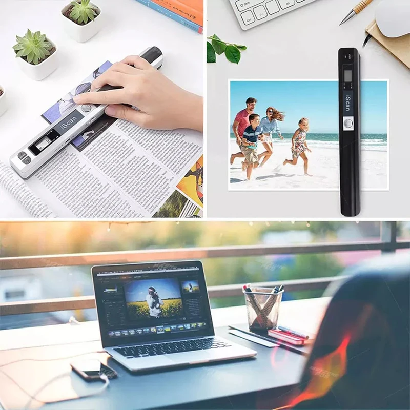Портативный ручной сканер документов iScan фотосканер книг A4 900DPI USB ЖК дисплей