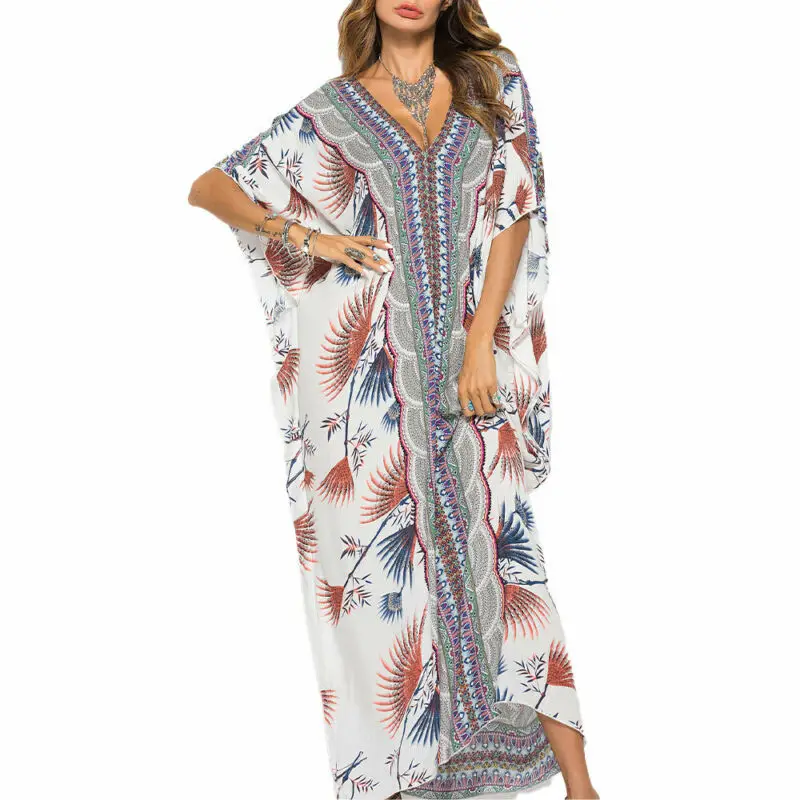 

Women Summer Dress Floral Maxi Dress Loose Ladies Vestidos Baggy Holiday Beach Robe Long Dress Maxi Dresses for Women