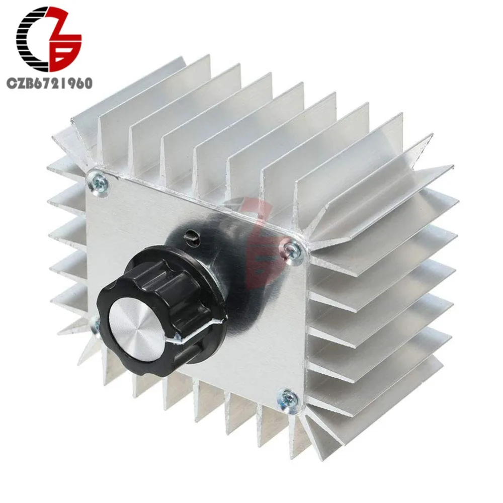 AC 220V 5000W высокой мощности SCR регулятор скорости двигателя регулятор напряжения электронный затемнение Attemperation терморегуляционный модуль
