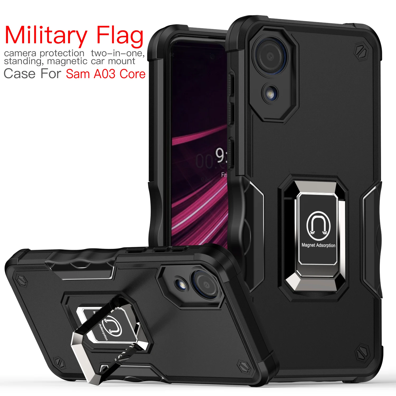 

Lazy metal phone ring buckle phone case for Samsung03Core anti-fall protective cover