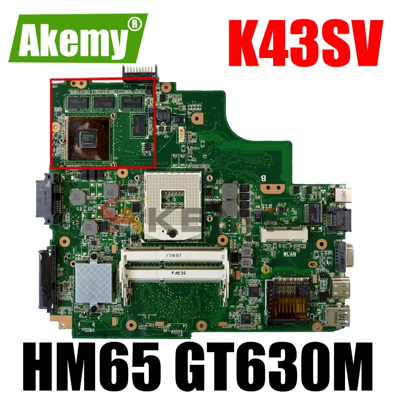 Материнская плата Akemy K43SV для ноутбука ASUS K43SM K43SJ K43SC K43S оригинальная материнская