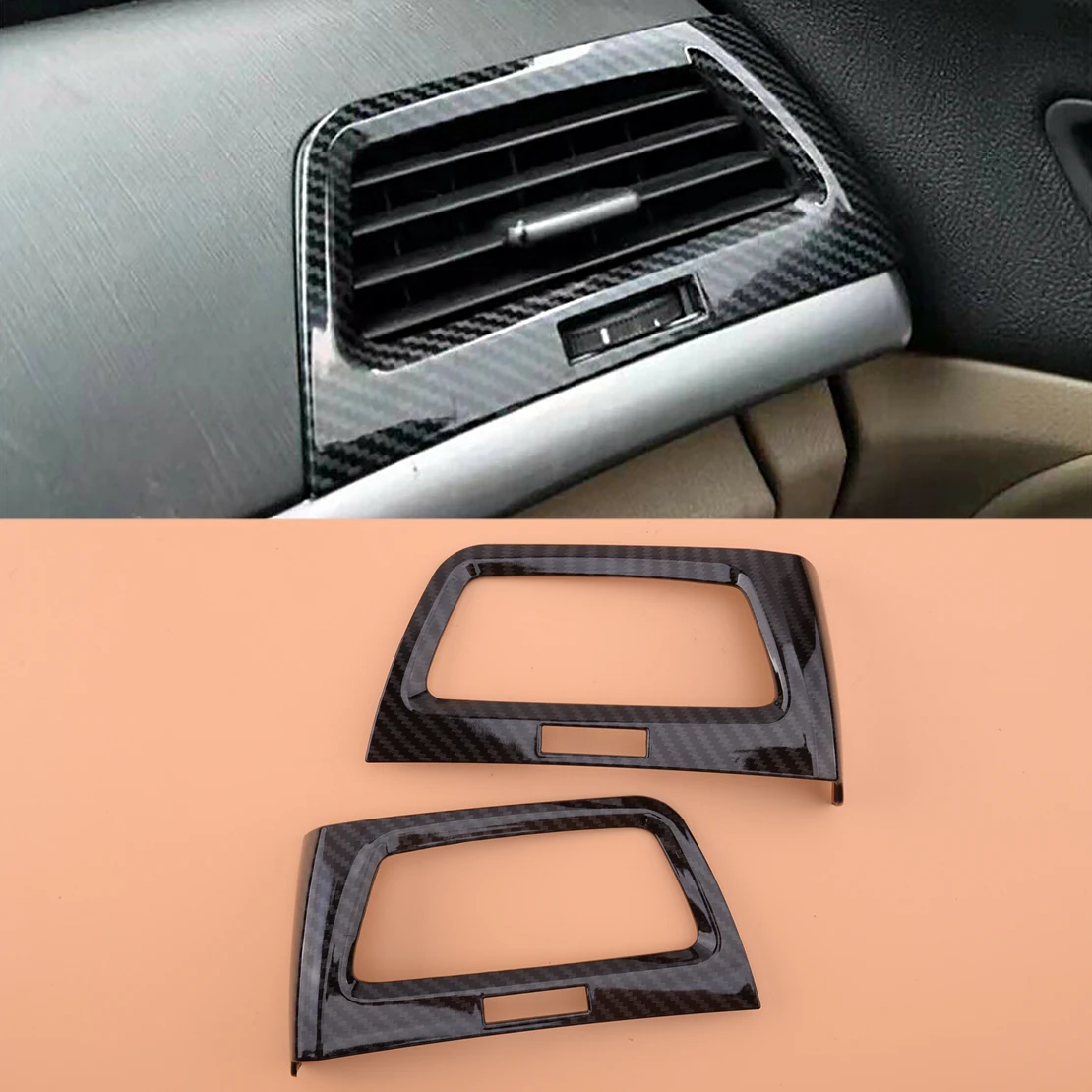 

2 шт. консоль из углеродного волокна AC Air Outlet Vent Trim ободок Подходит для Honda Accord Crosstour 2008-2013