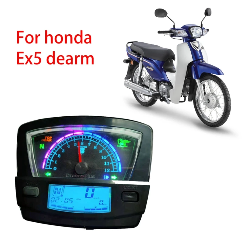 

NEW-for Honda EX5 Speedometer Colors LCD Digital Odometer Dashboard Speedometer Meter Tachometer Gear Indicator